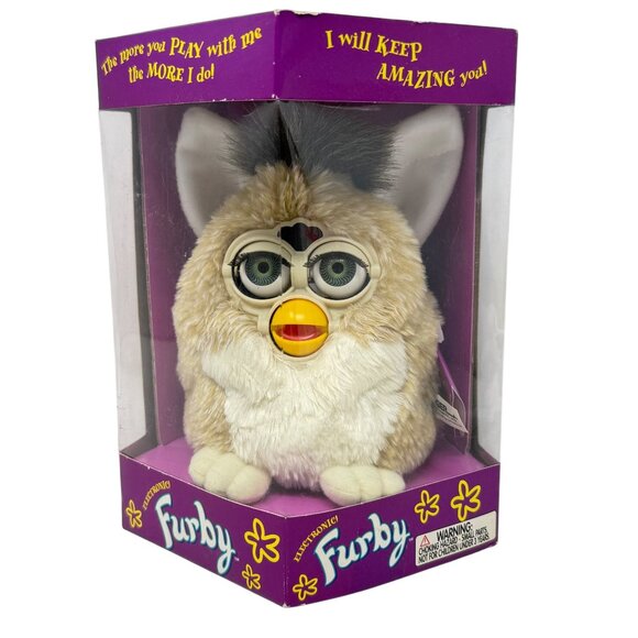1998 Furby Tiger Electronics 70-800 Bear Tan White & Brown Green Eyes SEALED - Picture 1 of 8